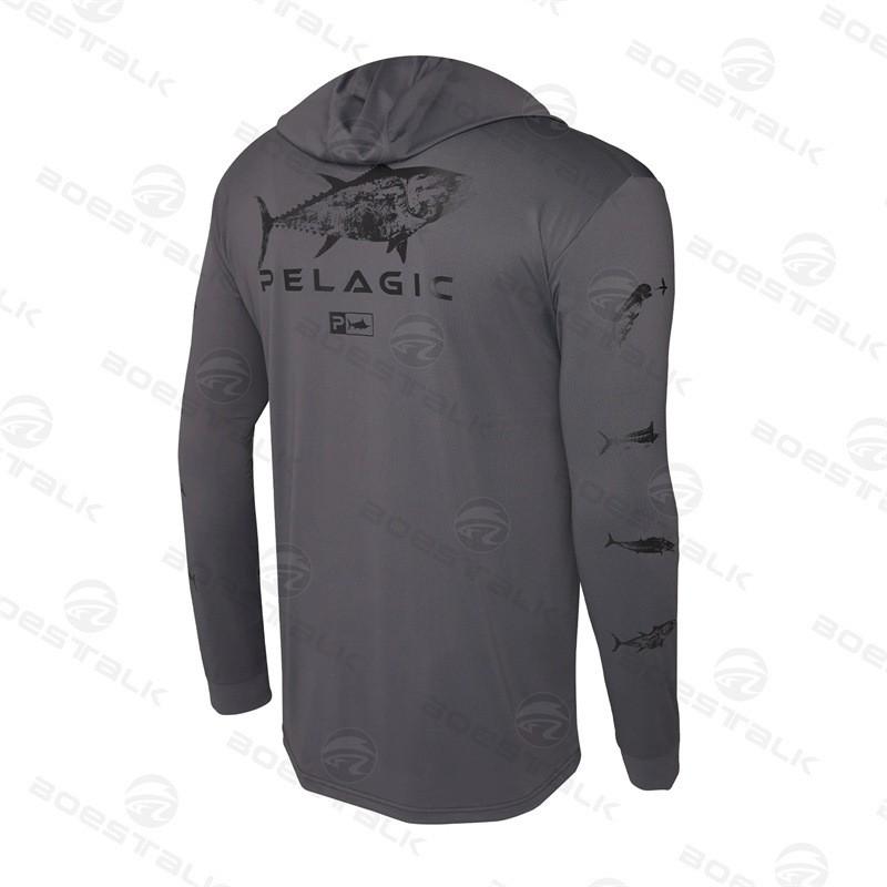 Mens Quick-Dry Breathable UV Protection Fishing Long Sleeve Hooded Shirt Summer Outdoor Sports Cycling Apparel