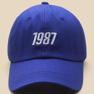 New Unisex Fashion Number 1987 Peaked Hats Korean Design Hats Baseball Cap Outdoor Street Casual Sun Hat  Sun Caps