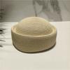 Circle Concave Top Handemad Straw Pillbox Hat Flat Top Straw Sun Hat Pillbox Cap  Women Headwear