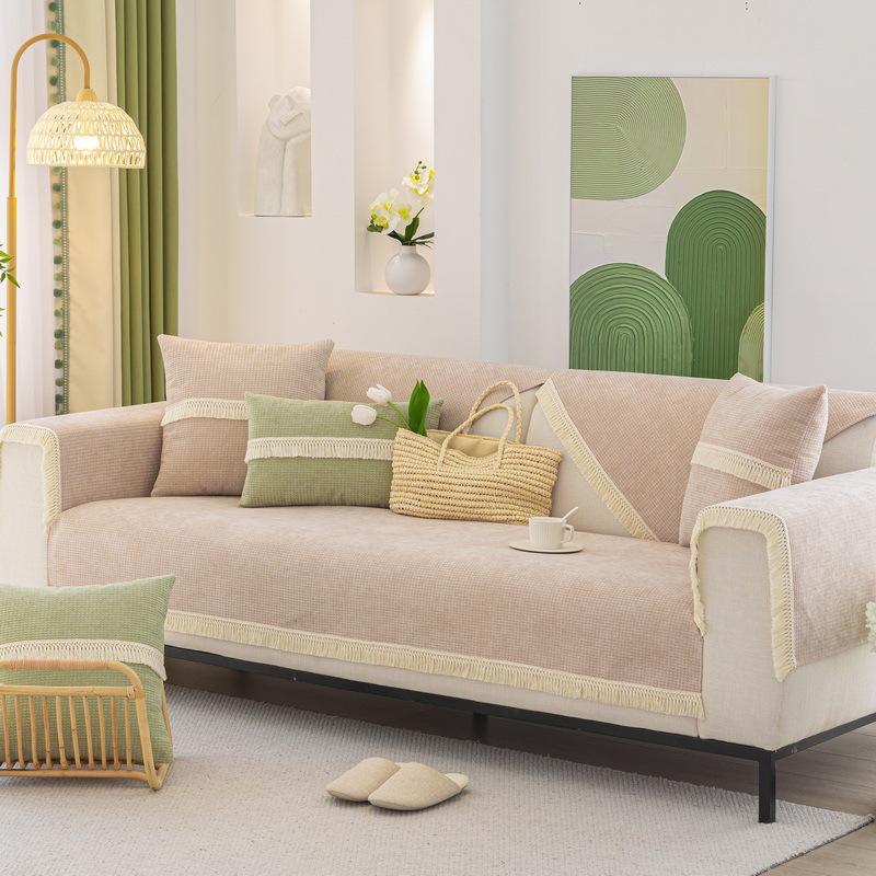 

Подушка для дивана из синели, легкая подушка во французском кремовом стиле, универсальный чехол на четыре сезона, тканевые нескользящие подушки для сидения 70*70cm