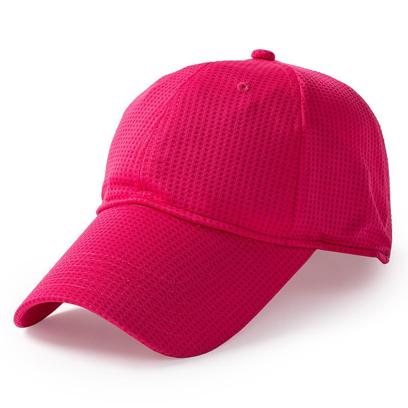 

Breathable Quick-Dry Athletic Mesh Long Peak Baseball Cap Summer Snapback Hats for Men And Women Big Head Sizes 55-65cm Sun Prot Head 60-65cm рожевий червоний колір