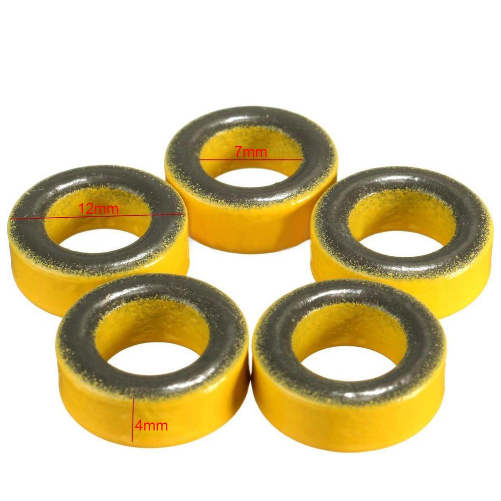 5pcs New Yellow Micrometals T50-6 Iron Powder Toroidal Core RF Toroid HF HAM QRP