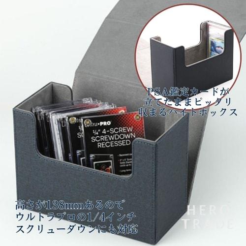 Hiro World Trade Deck Case, 1 PSA BGS 1/4" Screw-Down Compatible PU Leather Trading Card Case (Red, Medium Size)