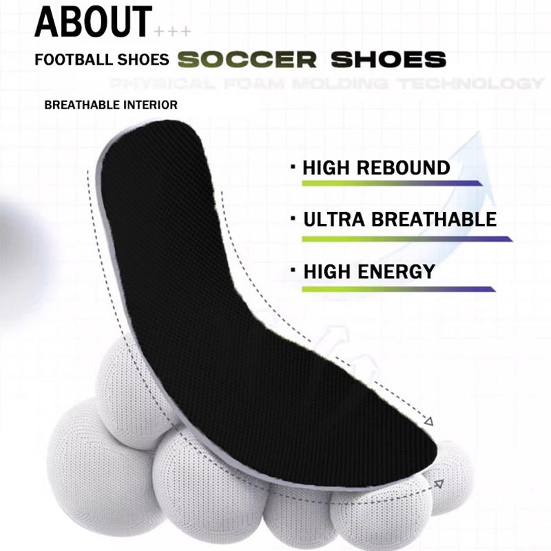 Youth Long Spike Soccer Shoes Size 31-39 TF Primary School Training Sneakers Soccer Shoes Lace Up Anti Slip Lightweight Sneaker