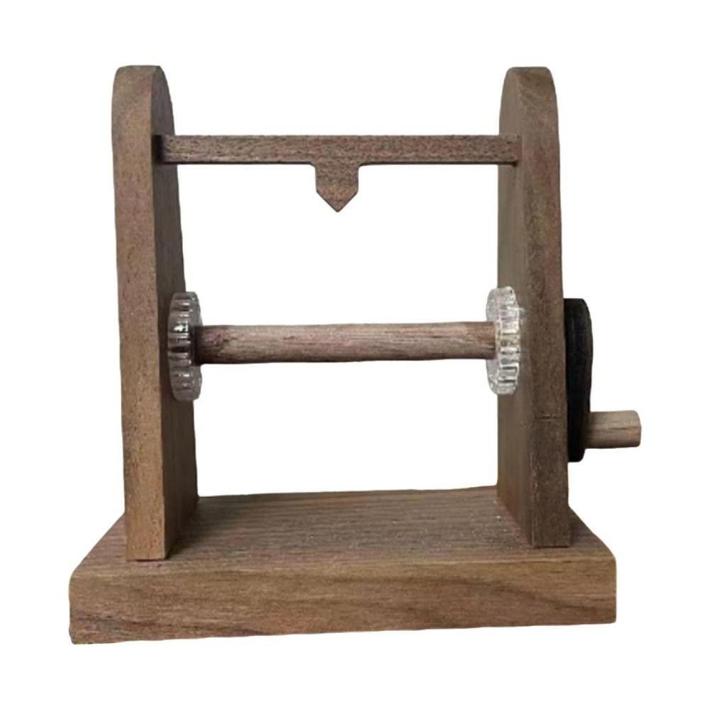 Hand Crank Rotation Photo Frame Wood Material Rotation Frame Desk Photo Book Creative Design Hand Crank Photo Album