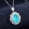 Luxury Paraiba Gemstone Imitation Necklace & Earrings Set