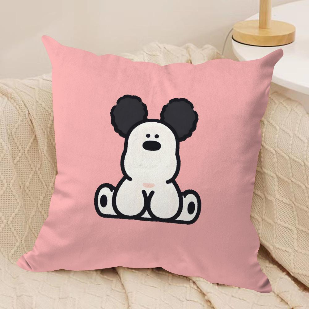 Cute animal patterns Cushion Cover Soft Plush Fabric Double-Sided Printed Sofa Cushion Cover for All Seasons Home Decor Gift
