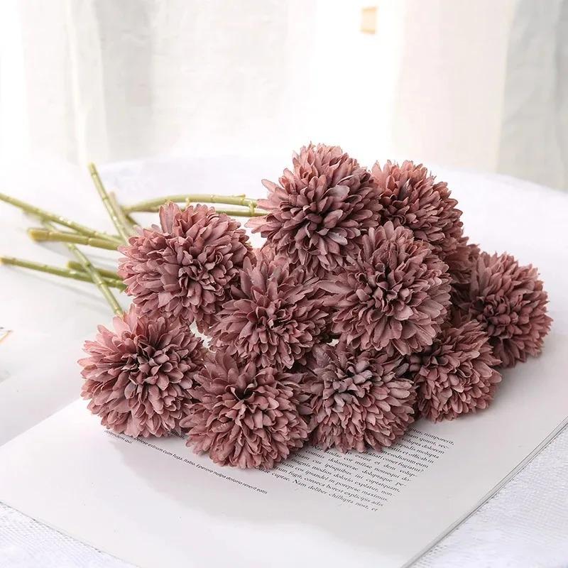 5Pcs Artificial Hydrangea Flower Bouquet Living Home Room Decoration DIY Vase Flower Fake Plants Party Table Wedding Decor