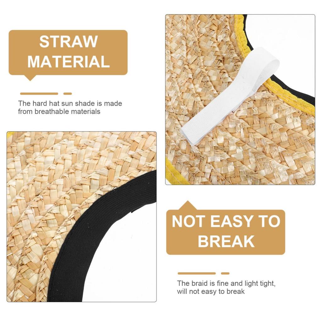 Lurrose Construction Worker Brimless Straw Sun Safety Helmet 45cm Helmet Sun Work Hat Helmet Helmet Neck Cover Hat, Visor, Accessory, Diameter, Visor,