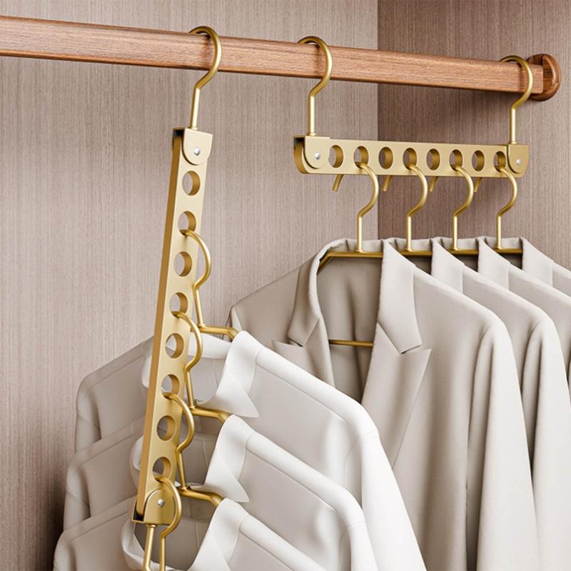 Space Saving Lightweight Garment Rack 6/8 Hooks For Scarves Ties Towels Foldable Storage Solution Closet Essential