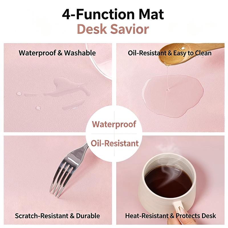 Pu Leather Mouse Pads Desk Mat Solid Color Waterproof Non Slip For Office Gaming Computer Keyboard Pad