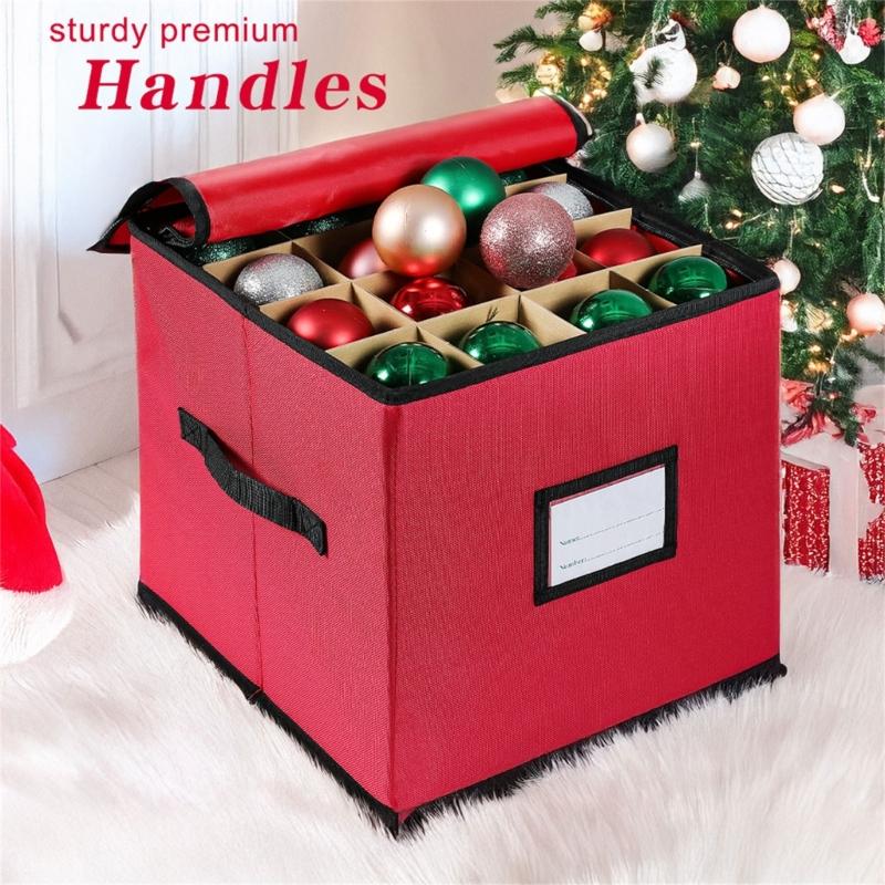 Foldable 64 Compartment Organizers Box Waterproof Oxfords Cloth for Christmas Light Storage