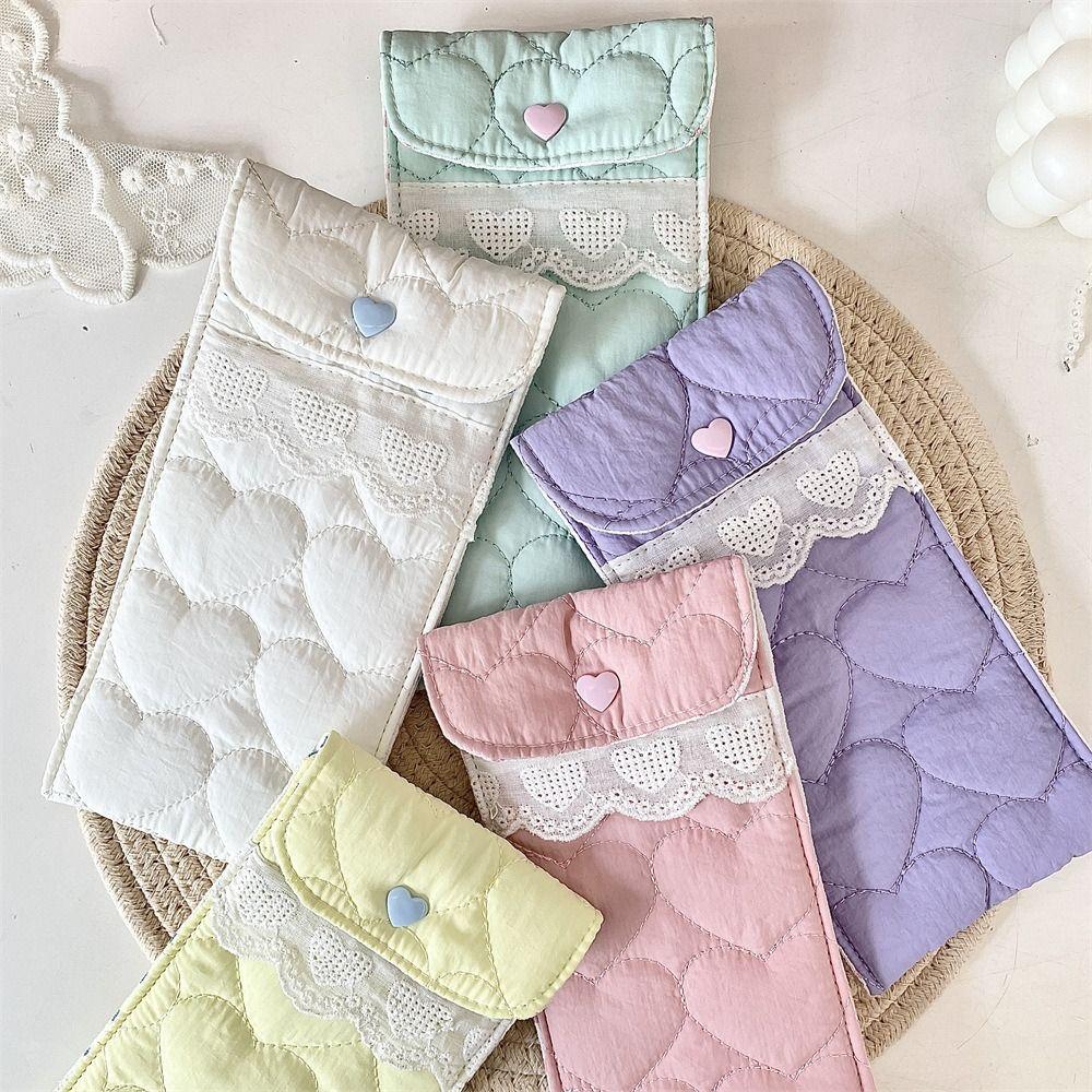 Lace Heart Cotton Glasses Storage Bag Korean Style Lipstick Bag  Sunglasses Pouch