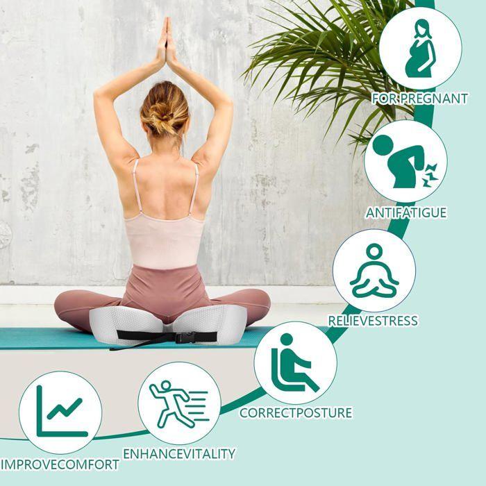 Coussin orthopédique coccyx en mousse mémoire, largeur réglable, soulage hanches et coccyx