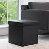 Collapsible Storage Ottoman Spacious Cube Seat Indoor Organizer Removable Lid Modern Footrest Furniture Clutter Solution