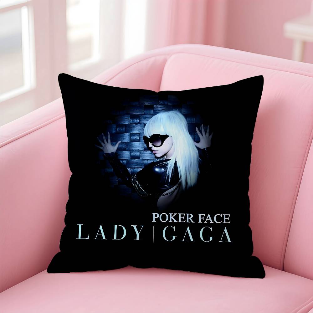 L-Lady SINGER G-gaga Pillow Case Pattern Printing Pillowcase Living Room Sofa Cushion Cover Bedroom Room Decor
