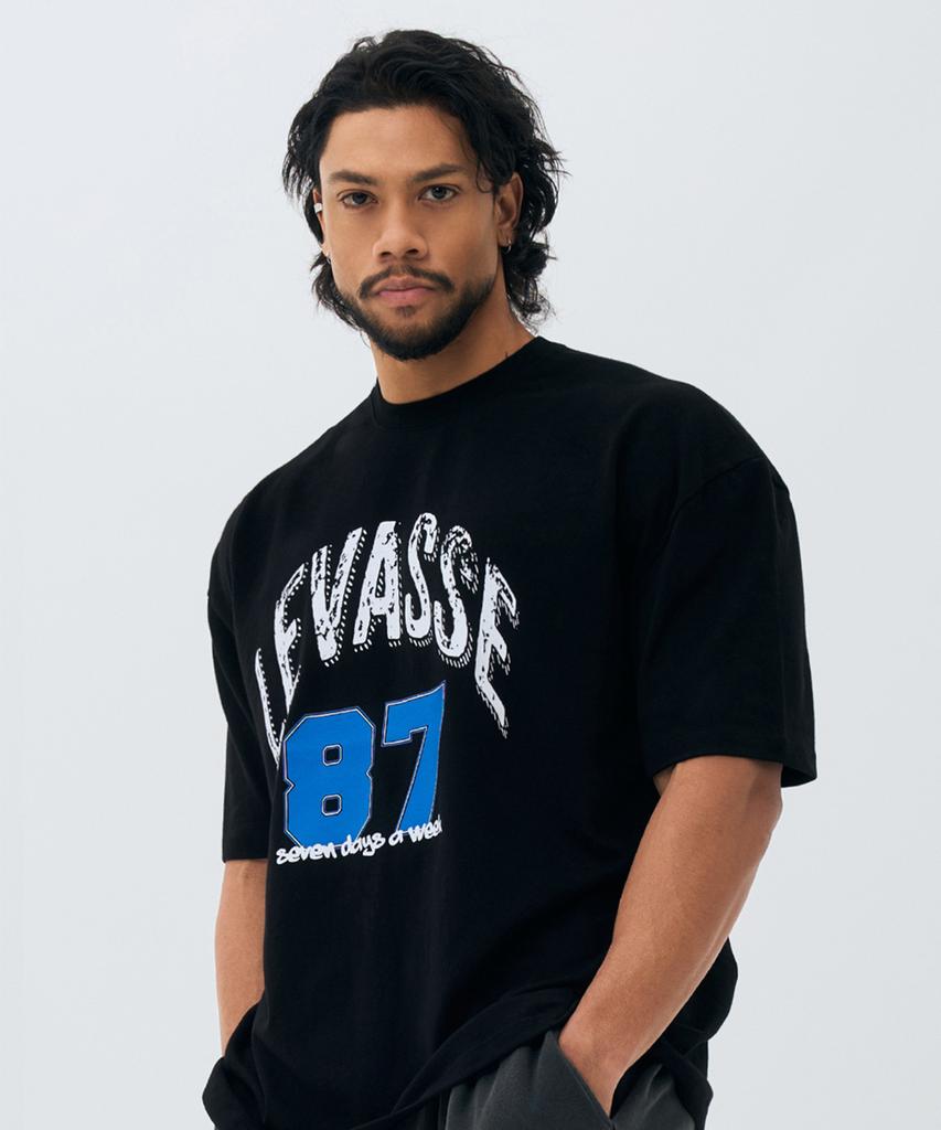 Leubase 87 Arch Blue Logo Oversized Short Sleeve T-Shirt