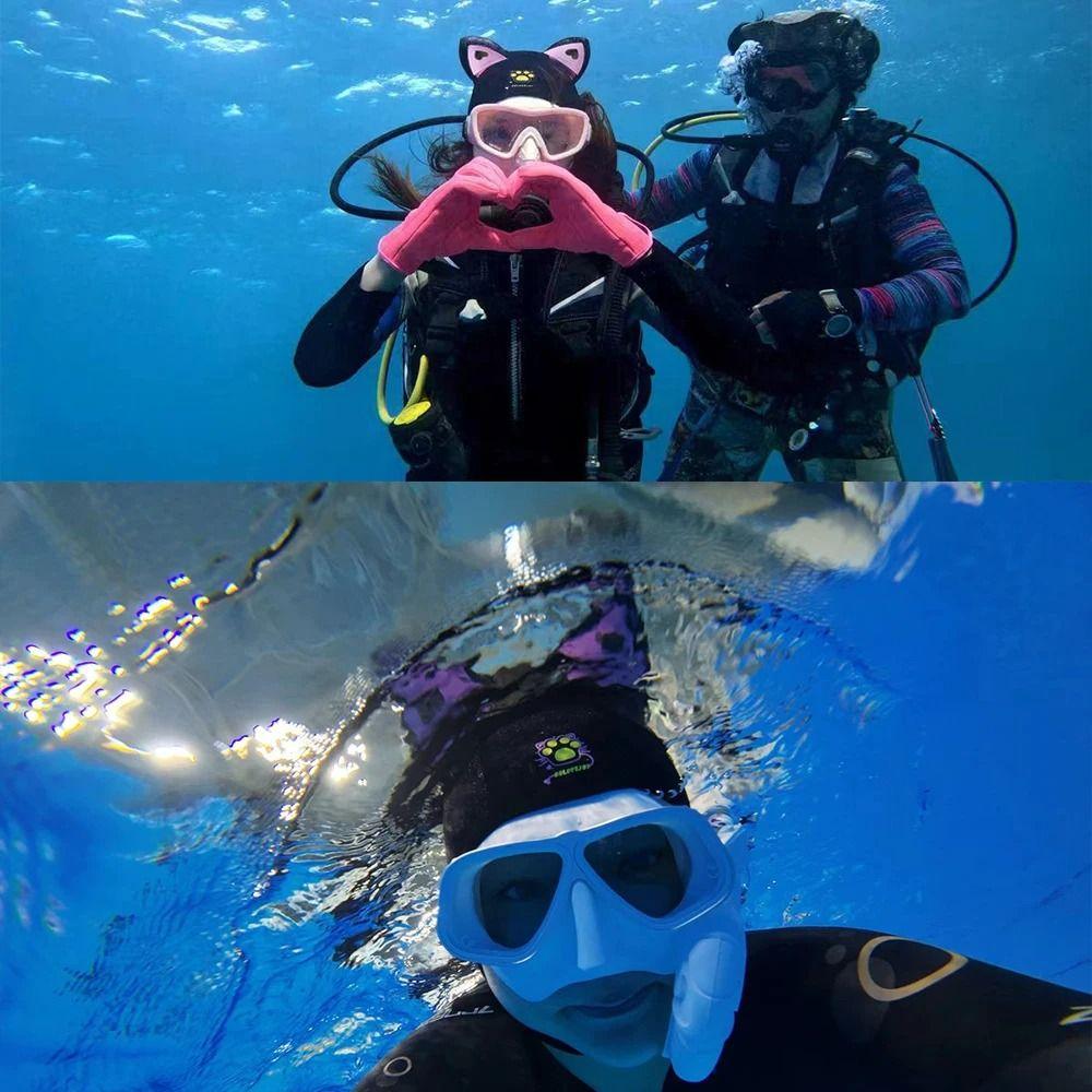 Clear Vision Diving Headband Wetsuit Hood Cat Ears Swimming Headband Outdoor Diving Hat  Beach