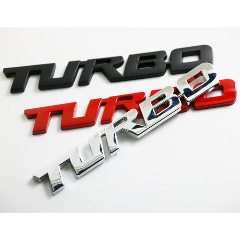 3D Metal Logo TURBO Emblem Creative Letters Nameplate Trunk Decal Turbo Sticker Car Boost Badge Auto Car Styling Accessories