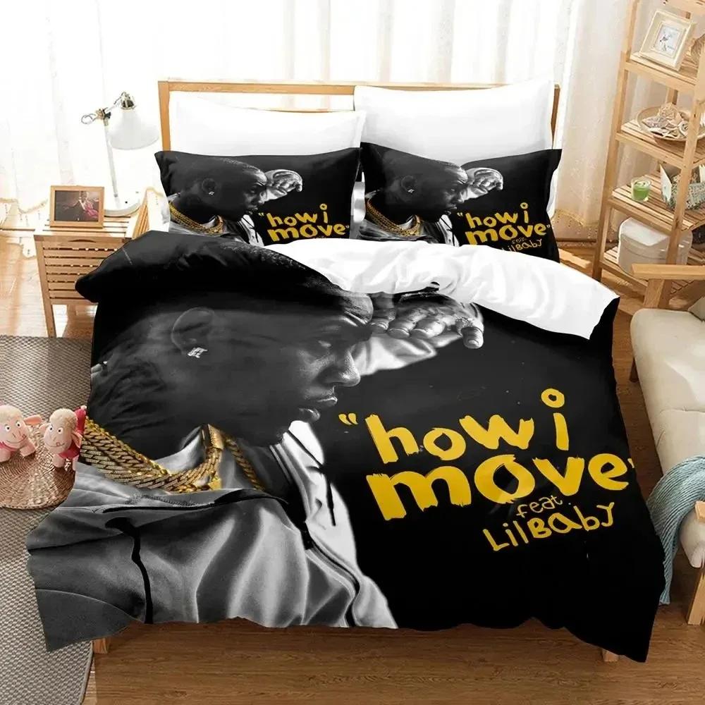 Lil Baby Rapper 3D NEW Duvet Cover Pillowcase Bedding Set Adult Boy Girl Bedroom Decoration Children Single Double Large