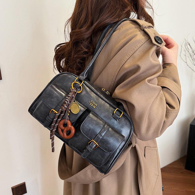 Korean High-end Armpit Pillow Bag Retro Shoulder Bag New Large Capacity Portable Bowling Bag