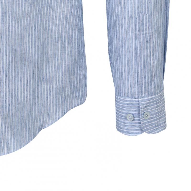 Daks Linen Blend Micro Stripe Regular Fit Dress Shirt Dms3shdl120b1