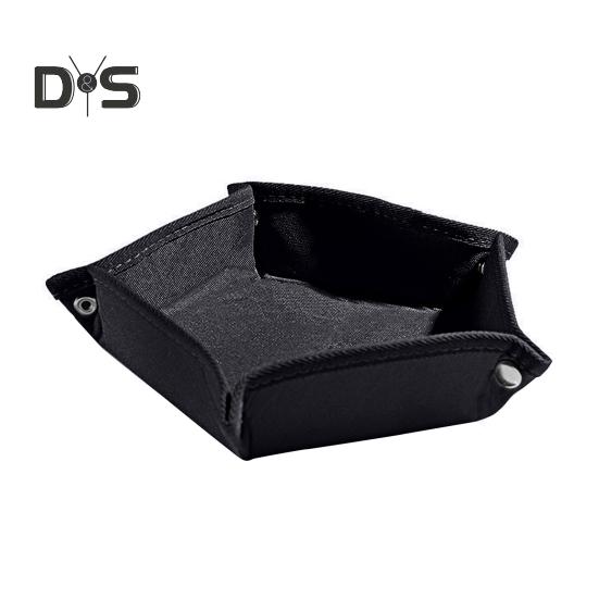 

Лоток для хранения на открытом воздухе с кнопкой-защелкой из водонепроницаемой ткани Оксфорд, портативный складной пятиугольный лоток-органайзер, держатель для контейнера чёрный