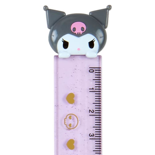 Sanrio Sanrio-Lineal, 15 cm, Kuromi, Kuromi-chan, Kuromi, 4 x 0,6 x 18,3 cm, Lernschreibwaren für Kinder, Charakter 502626, SANRIO