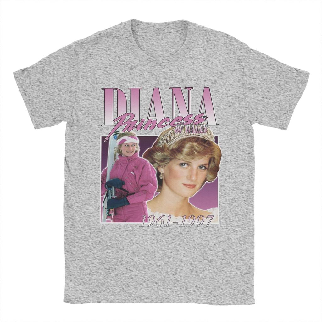 Diana Princess Of Wales 90s Style Men's T Shirt Tees Short Sleeve Crewneck T-Shirts 100% Cotton Graphic Printed Clothing