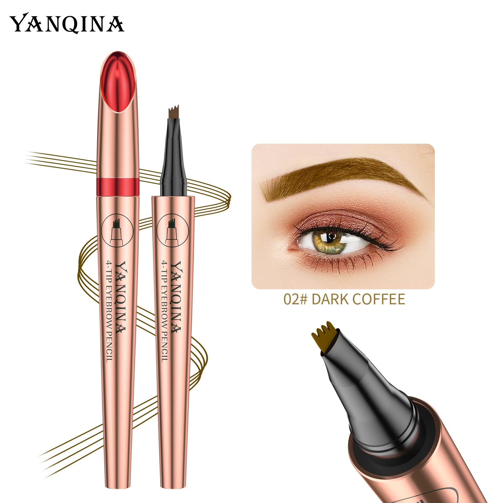 

YANQINA Line Eyebrow Pen Карандаш для бровей с четырьмя вилками Жидкий карандаш для бровей 01