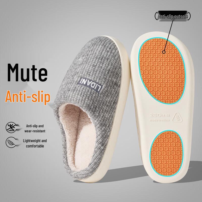 TZLDN Anti-Slip Plush Warm Home Slippers 40-41