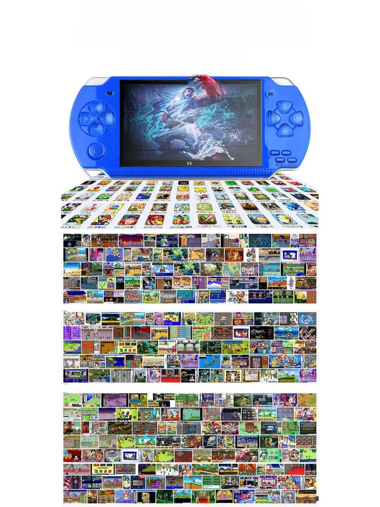 X6 Handheld-Spielkonsole: 4,3" Farbbildschirm, 128-Bit Arcade, GBA/FC kompatibel, Ideal für Kinder.