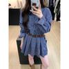Plus Size Preppy Plaid Waist-Defining A-Line Dress - Slimming Short Skirt Shirt Dress for Women