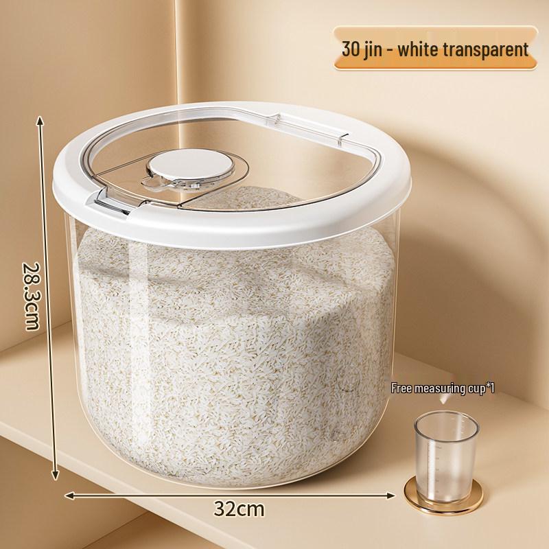 Rotatable Household Rice and Grain Storage Box: Insect & Moisture-Proof, Sealed, Compartmented Bucket