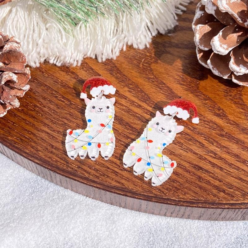 Fashion Dangle Earrings Tree Alpacas Gingerbreads Man Earrings Statement Jewelry