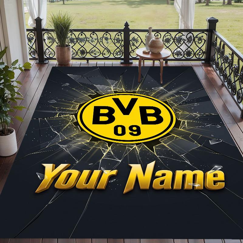 Benutzerdefinierter Teppich mit Aufdruck Borussia Dortmund Rutschfester Bodenbelag Für Wohnzimmer-Dekoration