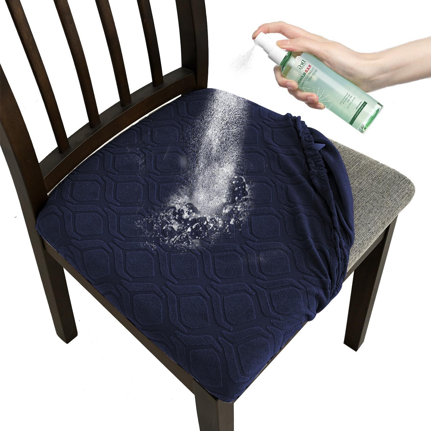 

Household one-piece stretch chair cover dining chair cover chair cushion set universal simple restaurant restaurant dining table stool cover Regular universal size [55*45*15]