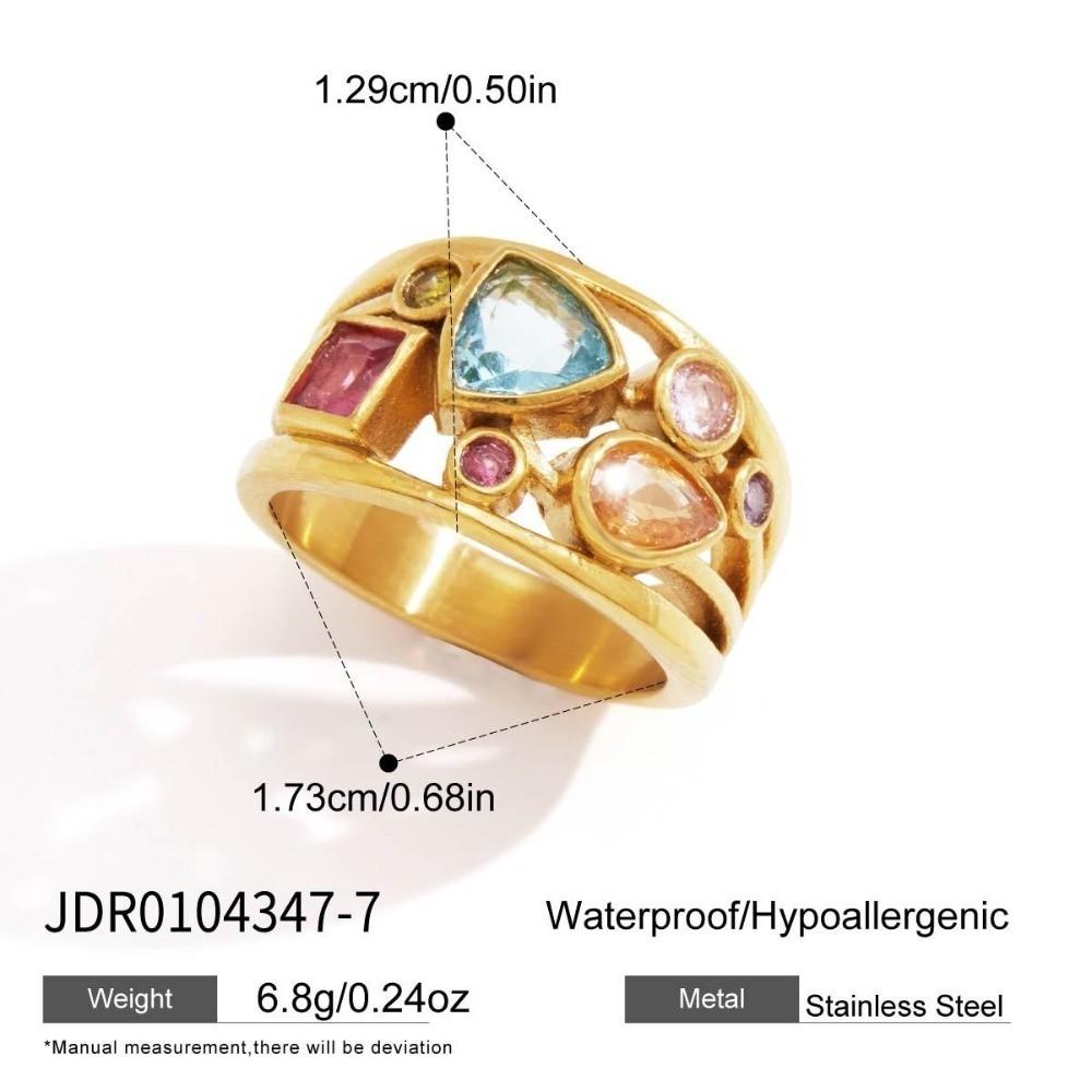 Lightweight Titanium Steel Ring Fade Resistant Hand Jewelry New Zircon Ring Birthday Gift