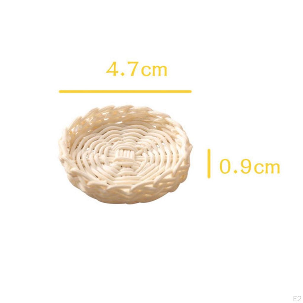 1/12 Dollhouse Miniature Model Hand Woven Basket Pretend Play Toy Doll Accessories Decoration for