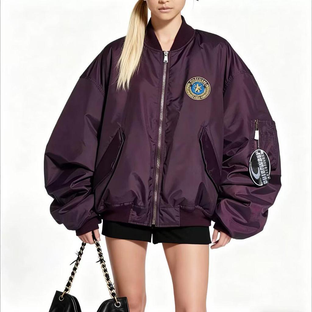 Unisex Autumn/Winter Embroidered Letter Cotton Baseball Jacket - Trendy, Loose, Thickened Outerwear