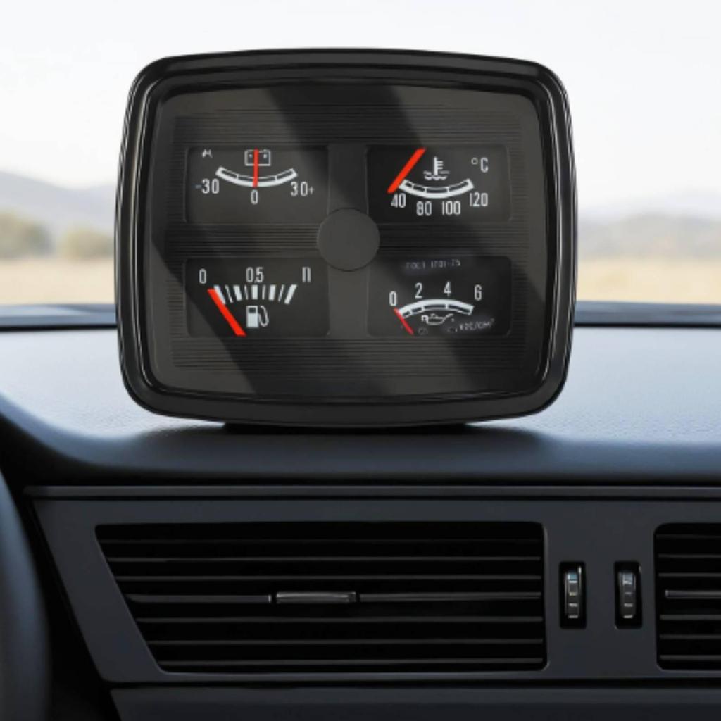 Dashboard Analog Multi-Gauge Panel with Mounting Brackets Easy-to-Read