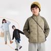 Kids Multipurpose Down Coat Warm Insulation Outerwear Stand Collar Accent For Primary School Students