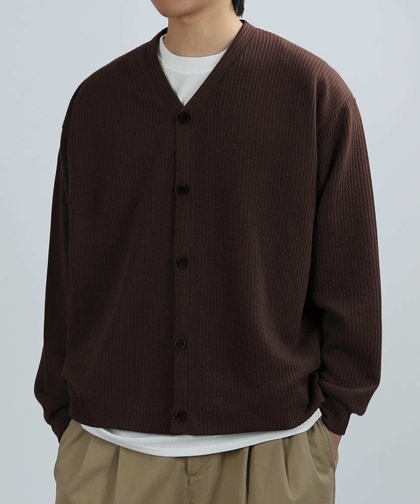 Veryvain Breathable V-Neck Cardigan (Brown)