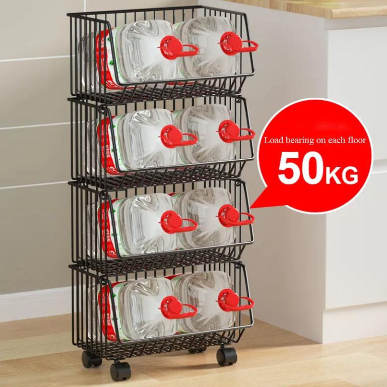 Floor-to-ceiling Multi-layer Rack Kitchen Fruit Vegetable Rack Vegetable and Fruit Basket Bedroom Storage Rack Snack Storage Rack
