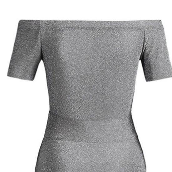 Bodycon Dress Off Shoulder Shiny Spring Autumn Slash Neck Strapless High Split Dress for Wedding