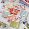 Creative Mini Lipstick Key Cosmetic Bag Zipper Flower Pattern Coin Purse Data Cable Storage Pouch for Women Girls