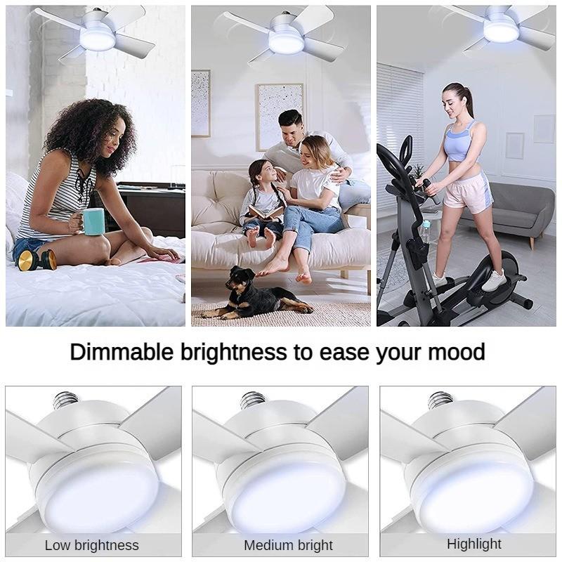 16-inch New Modern Design LED Fan Light European Dimming Bedroom Fan Light Living Room Integrated Ceiling Fan Light