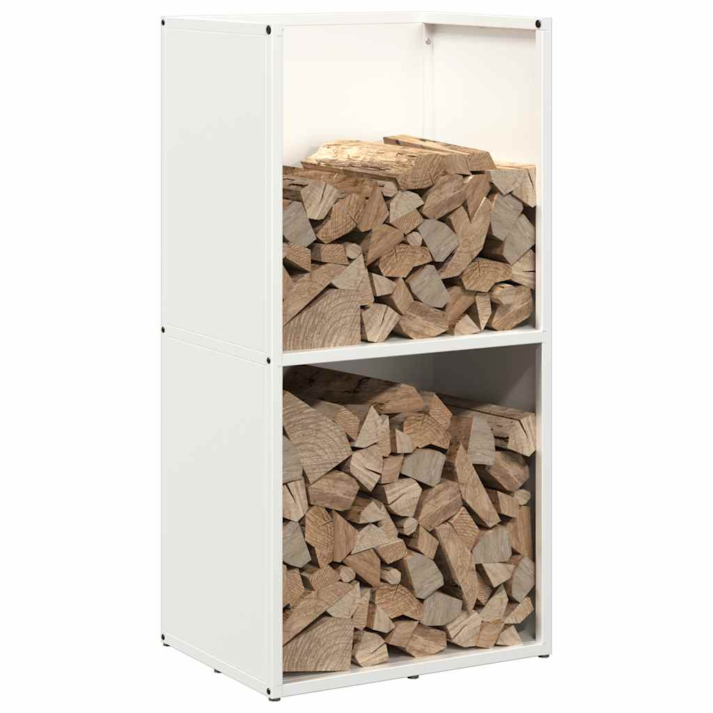 Firewood Rack White 40 x 30 x 80 cm Cold Rolled Steel