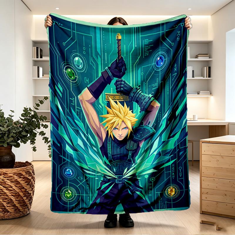 Final Fantasy Print Blanket - Soft & Comfortable, for Bedroom, Travel, Sofa, Home Decoration - Birthday Christmas Gift for Friend