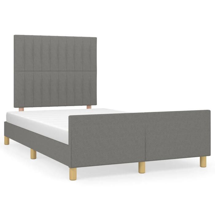 VidaXL Cadre de Lit avec Tête de Lit, Lit Rembourré, Lit Double, Lit Adulte de Chambre à Coucher Intérieur, Moderne, Gris 3270528